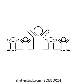 Leadership Icon. Business Concept. Group of persons flat Design . Vector illustration