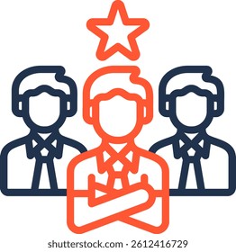 Leadership Icon Color Line Vector Illustration