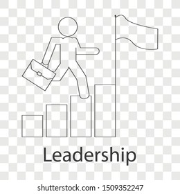 Leadership icon concept on transparency background. Business leadership idea design. Line vector illustration use for your project.