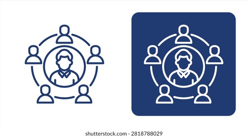Leadership icon, with contrast background.
