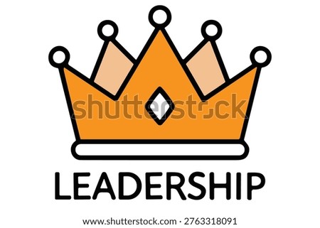 Leadership icon featuring a stylized crown, representing authority, management, and success. Simple vector illustration for business and corporate concepts.