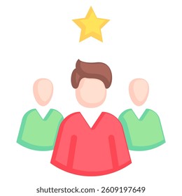 Leadership icon in Flat style.