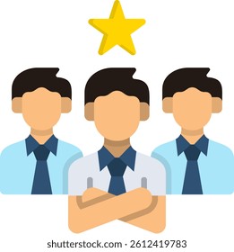 Leadership Icon Flat Vector Illustration