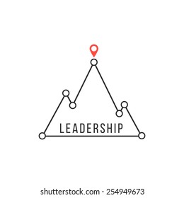 leadership icon like mountain peak. concept of competitive advantage, strategy, lead, attainment, solution. isolated on white background. flat style trendy modern branding design vector illustration