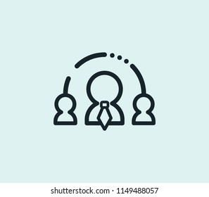 Leadership icon line isolated on clean background. Leadership icon concept drawing icon line in modern style. Vector illustration for your web mobile logo app UI design.