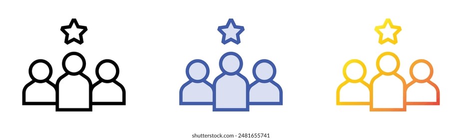 leadership icon. Linear, Blue Fill and Gradient Style Design Isolated On White Background