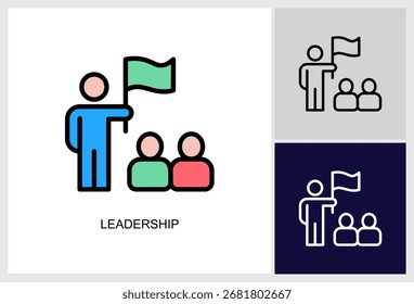 Leadership icon Multi Style Vector Illustration