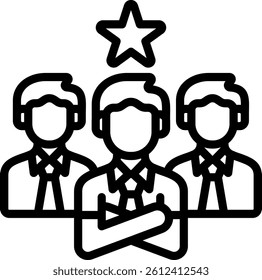 Leadership Icon Outline Vector Illustration