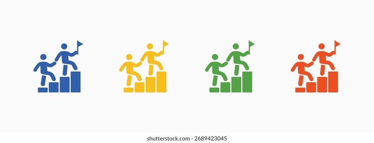 Leadership Icon Set Color Multiple Style Collection