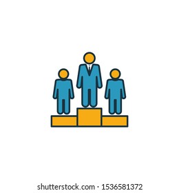 Leadership icon set. Four elements in diferent styles from human resources icons collection. Creative leadership icons filled, outline, colored and flat symbols.