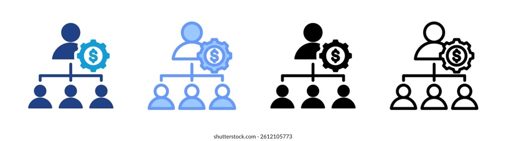 Leadership icon set multiple style collection
