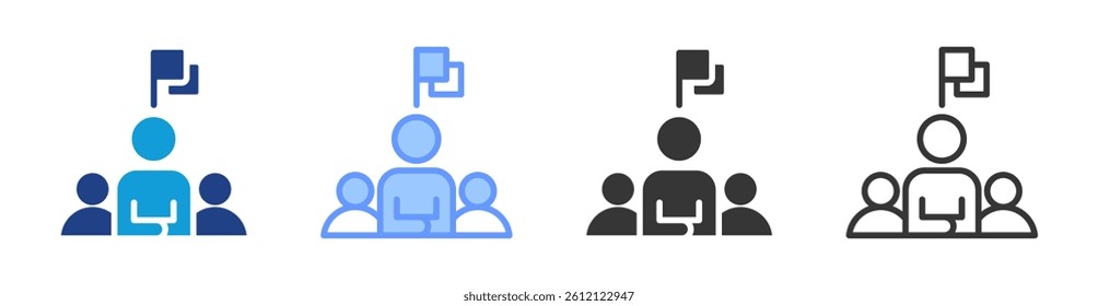 Leadership icon set multiple style collection