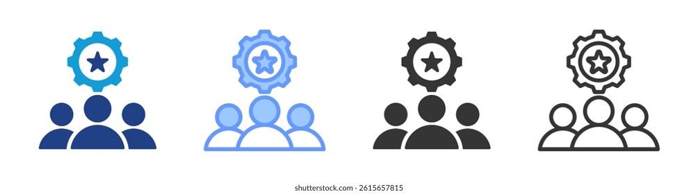 Leadership icon set multiple style collection