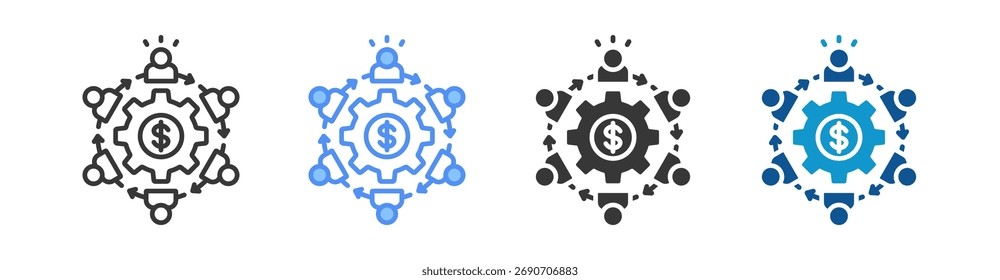 Conjunto de iconos de liderazgo Colección de estilo múltiple