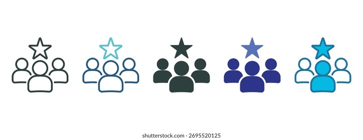 Conjunto De Iconos De Liderazgo De Estilo Múltiple