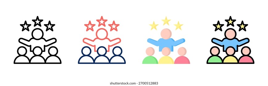 Leadership icon set multiple style collection