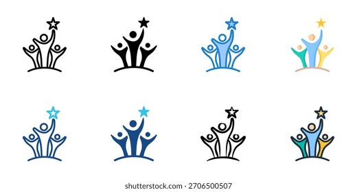 Leadership icon set multiple style collection vector illustration 
