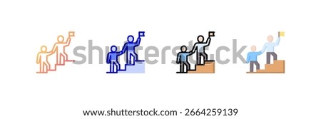 Leadership icon set multiple style collection