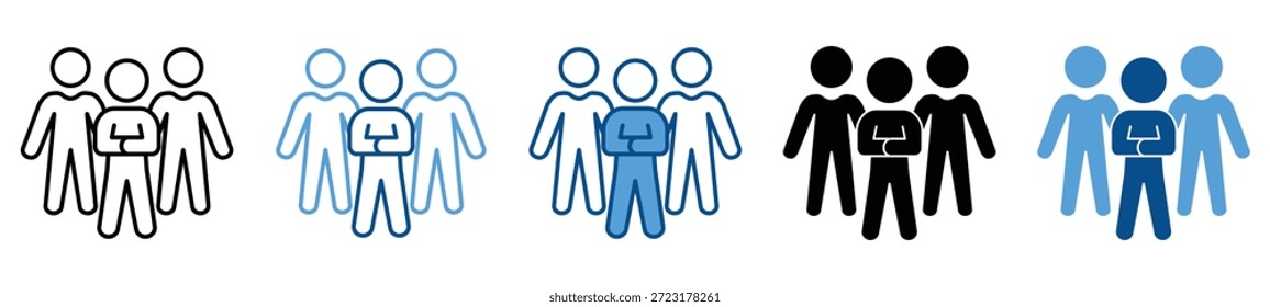 Conjunto de iconos de liderazgo en varios estilos