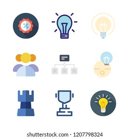 leadership icon set. vector set about hierarchical structure, promotions, group and idea icons set.