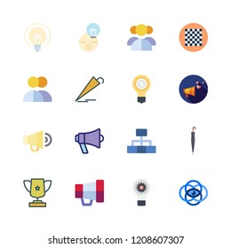 leadership icon set. vector set about trophy, umbrella, vision and group icons set.