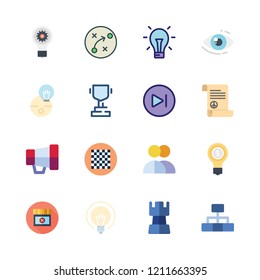 leadership icon set. vector set about idea, vision, chess board and hierarchical structure icons set.