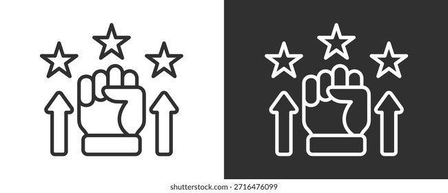 Conjunto De Iconos De Liderazgo Colección De Vector Aislada En Blanco Y Negro