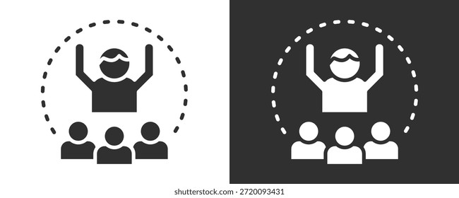 Conjunto De Iconos De Liderazgo Colección De Vector Aislada En Blanco Y Negro