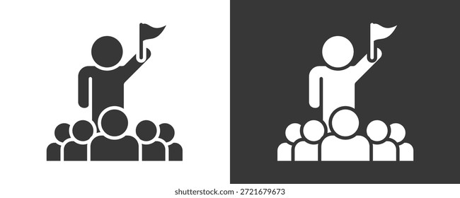 Leadership Icon Set Vector Collection Isolated In Black And White