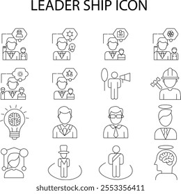 a leadership icon set vector illastration and, Aleadership icon is an individual who embodies the qualities of an exemplary leader and inspires others to follow their vision. These icons are often re