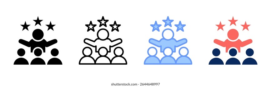 Leadership icon sheet multiple style collection