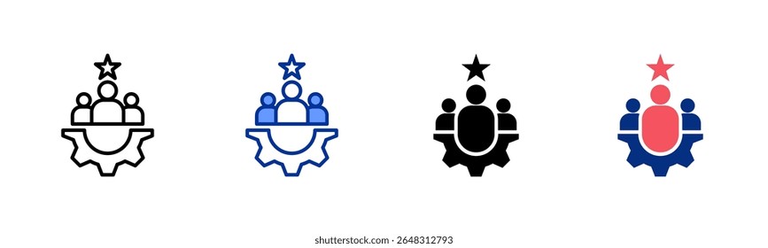 Leadership icon sheet multiple style collection
