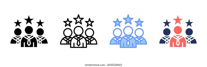 Leadership icon sheet multiple style collection