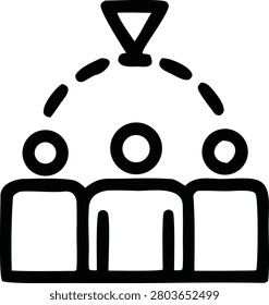 Leadership icon showing centralized decision making process and team management hierarchy for effective business administration and strategic coordination of professional workforce.