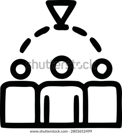 Leadership icon showing centralized decision making process and team management hierarchy for effective business administration and strategic coordination of professional workforce.