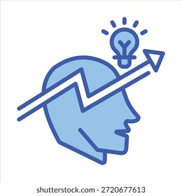 Ícone Liderança. Ilustração em azul vetorial simples.