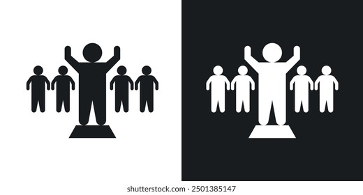 Icono de liderazgo en estilo sólido