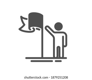 Leadership icon. Success flag sign. Winner symbol. Quality design element. Flat style leadership icon. Editable stroke. Vector