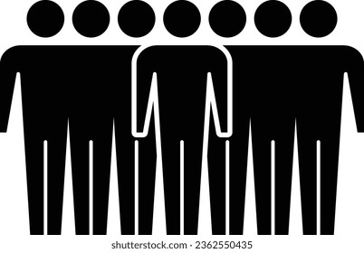 Leadership icon vector group of people and leader symbol in glyph pictogram illustration