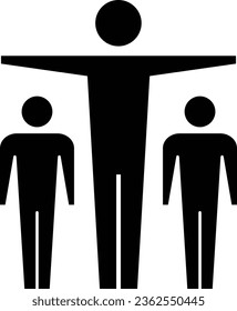 Leadership icon vector group of people and leader symbol in glyph pictogram illustration