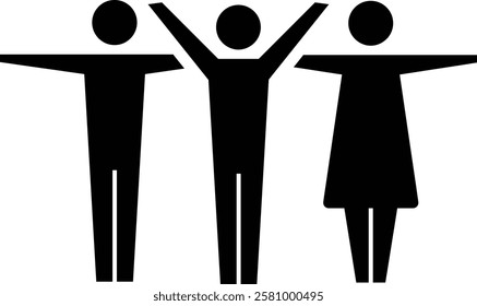 Leadership icon vector group of people and leader symbol in glyph pictogram illustration
