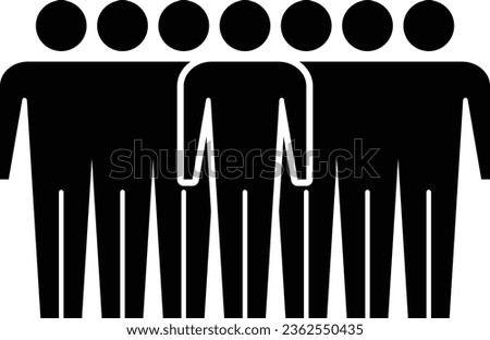 Leadership icon vector group of people and leader symbol in glyph pictogram illustration