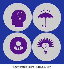 leadership icon. leadership vector icons set businessman, bulb head, umbrella and money ideas