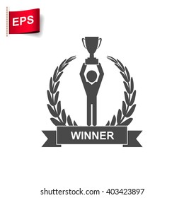 leadership icon, vector trophy icon, isolated Champion cup icon