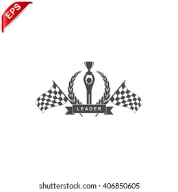 leadership icon, vector trophy icon, isolated Champion cup icon