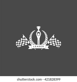 leadership icon, vector trophy icon, isolated Champion cup icon
