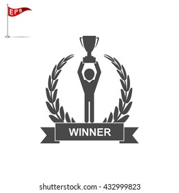leadership icon, vector trophy icon, isolated Champion cup icon