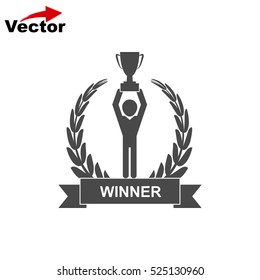 leadership icon, vector trophy icon, isolated Champion cup icon