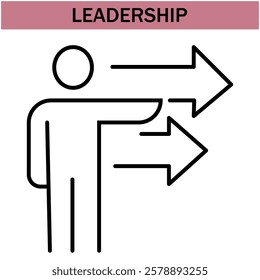 leadership icon.line leadership icons. Simple modern icons about - enterprise, teamwork, career promotion, businesswoman, agreement, meeting, team, businessman, employee