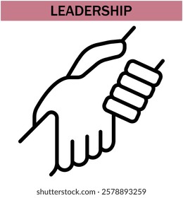 leadership icon.line leadership icons. Simple modern icons about - enterprise, teamwork, career promotion, businesswoman, agreement, meeting, team, businessman, employee